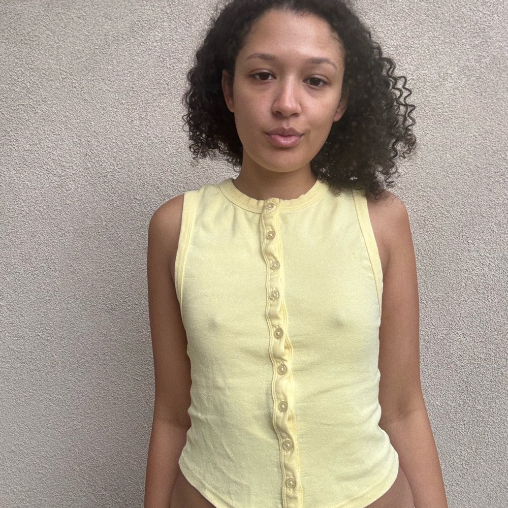 Urban Outfitters Light Yellow Sleeveless Top